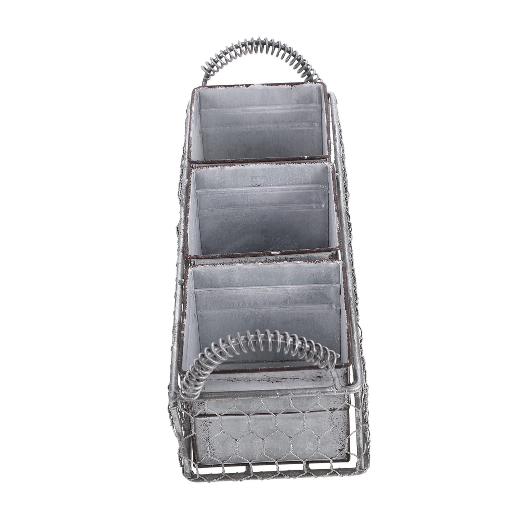 VICASKY 1set Vintage Iron Flower Pot Chalkboard Multi-Purpose Planter for Indoor and Outdoor Use for and Herb Gardening