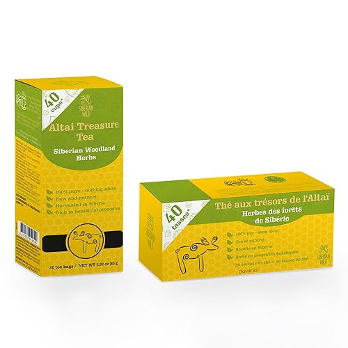 Miniatura 2 de Siberian Wild Altai Treasure Tea - Hierbas del bosque siberiano - Mezcla de hojas sueltas naturales sin cafeína - 20 bolsas de té natural con hoja