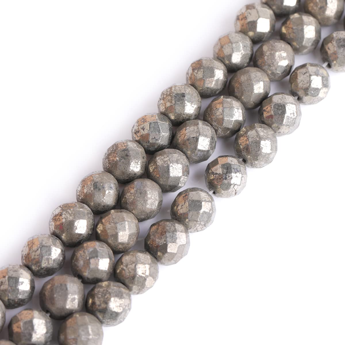 Perles pyrite gris argent 10mm pierre naturelle pour bijoux DIY