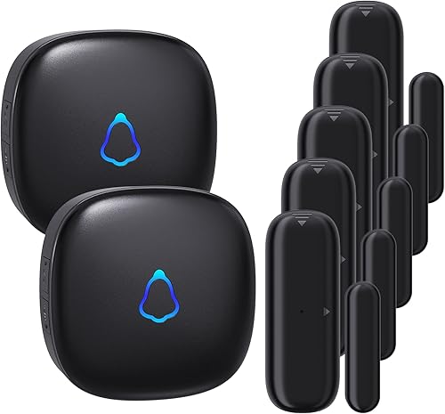 Miniatura 11 de Timbre de puerta, alarma de sensor de contacto inalámbrico METAK para puerta abierta con alcance de 500 pies, 58 timbres y 5 niveles de volumen para
