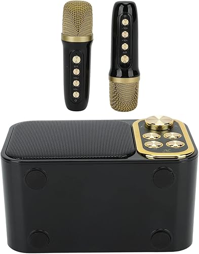 Tgoon Máquina de karaoke cantante, emparejamiento instantáneo 3000mah Máquina de karaoke portátil 5 horas Bluetooth para fiesta (negro)