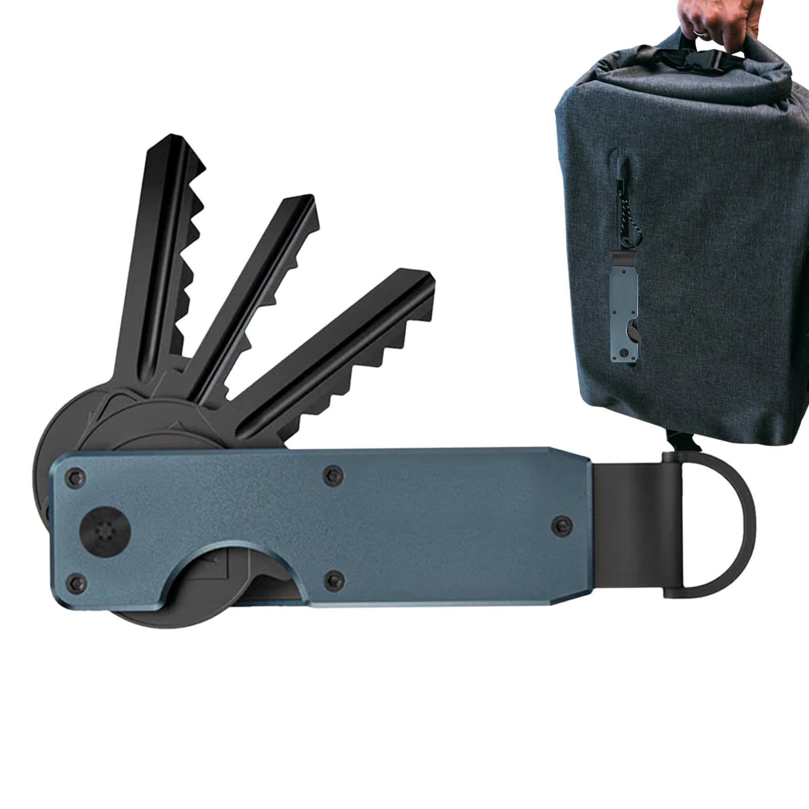 Minimalistyczny organizer na klucze, organizer na klucze do kluczy, składany kieszonkowy uchwyt na klucze, metalowy organizer na klucze na 5 kluczy, organizer na klucze idealny do eleganckiego