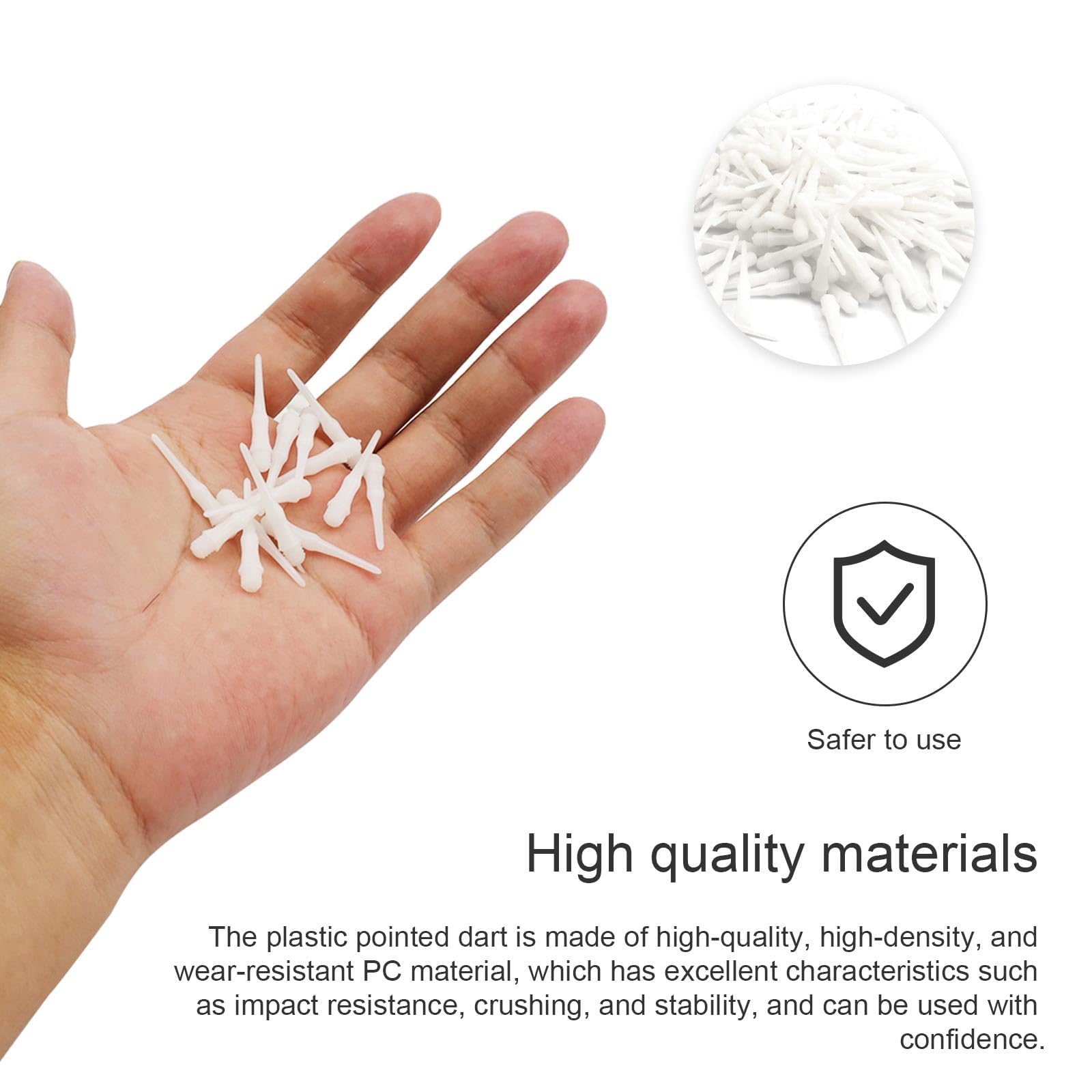 200 Pièces Pointe Plastique pour Flechette, 27 mm Embout Flechette, 2BA Blanc Pointes de Fléchettes, Accessoires Remplacement Fléchettes pour Compétition Professionnelle et Passe-Temps