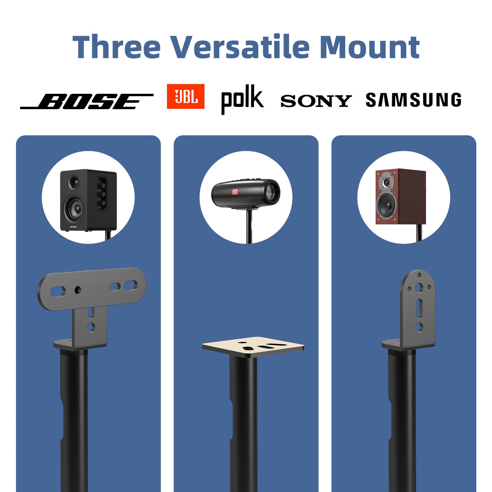 Anautin Coppia di supporti universali per altoparlanti satellitari e da scaffale, 71-96,5 cm, regolabili, per Home Theater, compatibili con Sony/Bose/JBL/Sonos/Klipsch/Edifier/Polk