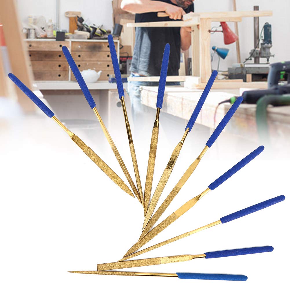 Lot De 6 Limes Aiguilles 3x140mm – Revêtement Titane, Poignées Rondes, Uxcell, Pour Métal Et Bois