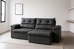 Sofá Compacto 2 Lugares Aconchegante Reclinável e Retrátil Bel Veludo Cinza LIMOV (1,50)