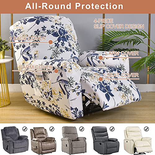 Image of Eco-Ancheng Recliner Slipcovers 4-Pieces Lazyboy Recliner Covers Recliner Couch Covers Recliner Chair Cover Non Slip Reclining Slipcovers with Storage Pockets Furniture Protector for Living Room
