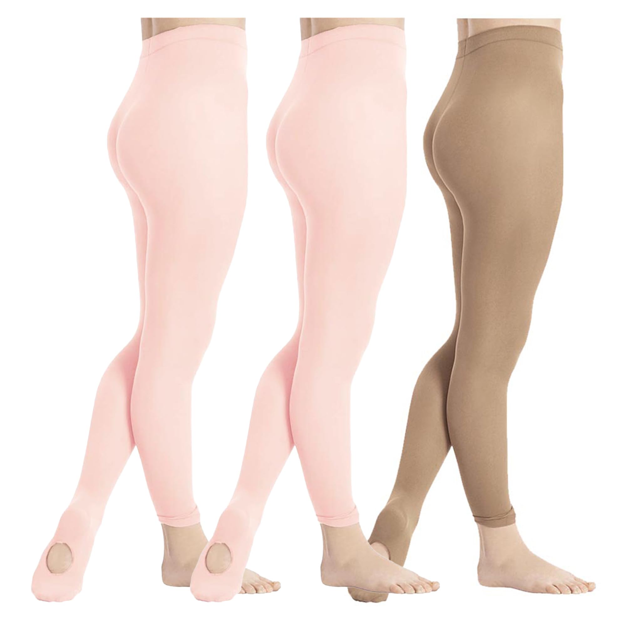 DIPUG 1/2/3 Pairs Girls' Convertible Ballet Tights/Soft Dance Tight