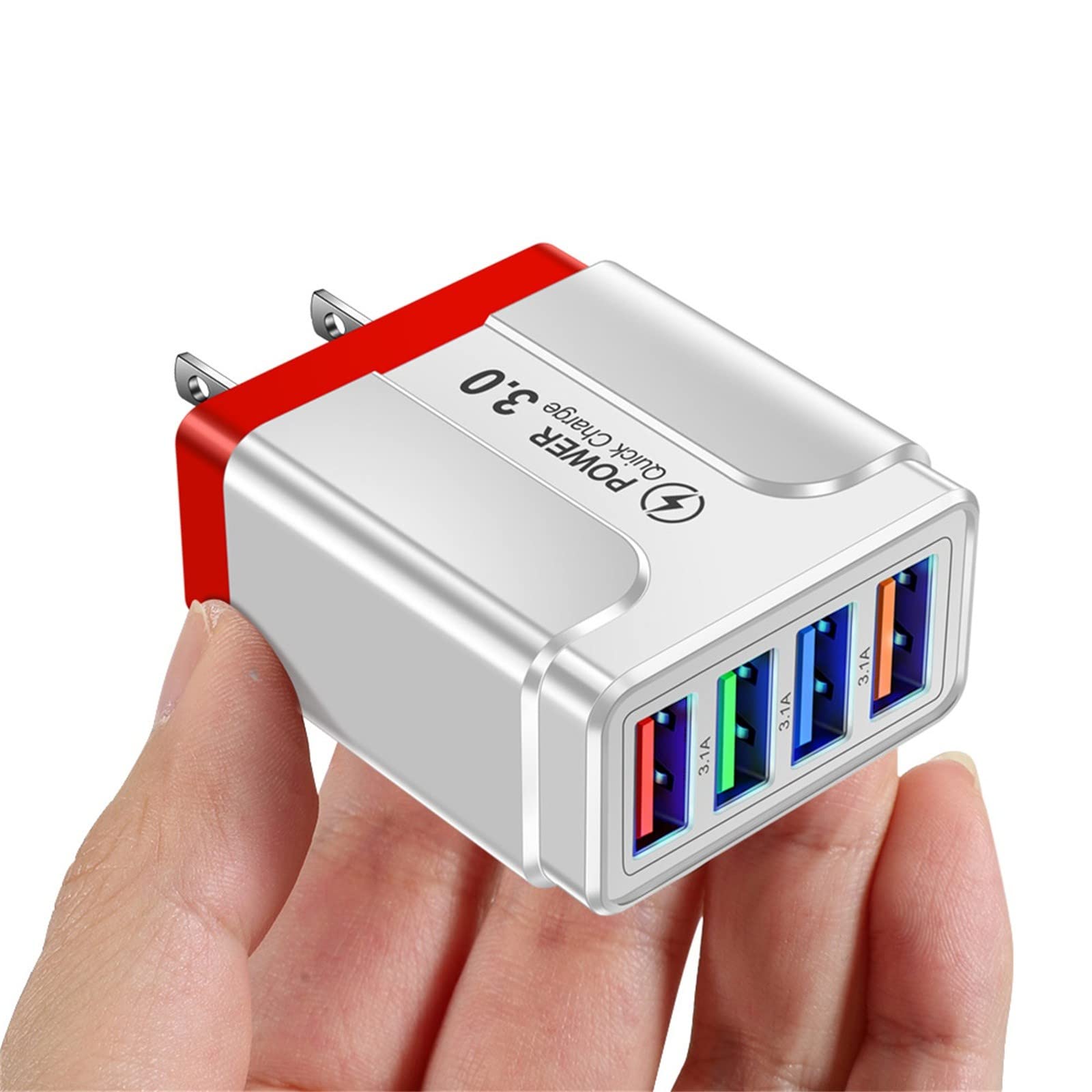 Generic 4 Port USB Wall Fast Charger - Electrical Plug 5V 3 1A - AC Charger Adapter -