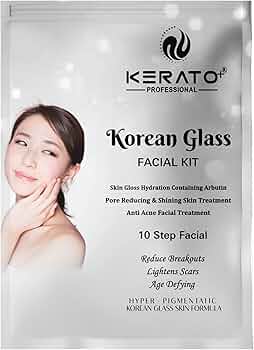 KERATOPLUS PROFESSIONAL Rejuvenating Korean Facial Kit For Dry & Sensitive Skin | Skin Gloss Hydration | Pore Reducing | Shining Skin, 1 count