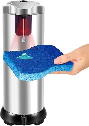 Miniatura 1 de Dispensador automático de jabón sin contacto con base impermeable, dispensador de jabón sin contacto de 3 niveles ajustables, sensor de movimiento