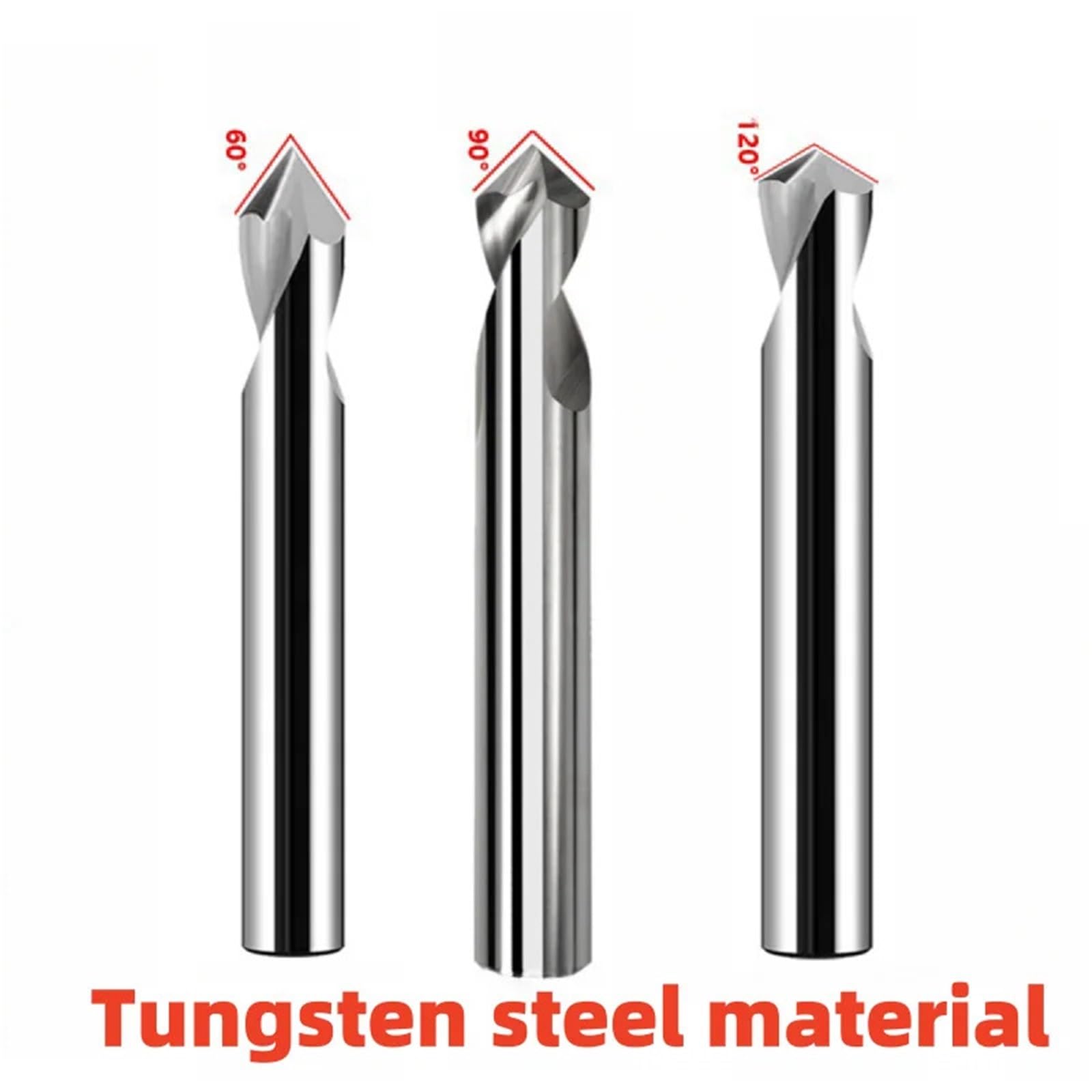 Punktbohrer Punkt 60 90 120 Grad Hartmetall Anfasen Bohrloch Führungswerkzeug Standort Mittelpunkt Bohrer(60 Dgrees,8X8DX60L)