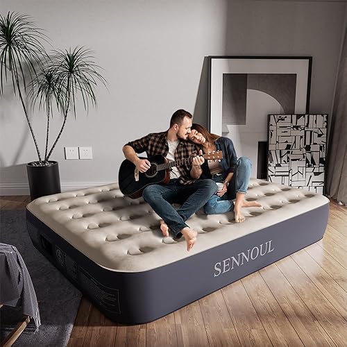 Miniatura 2 de SENNOUL Colchón de aire Queen con bomba incorporada - Cama inflable mejorada, autoinflable rápido de 2 minutos, 13 pulgadas650 libras máximo,