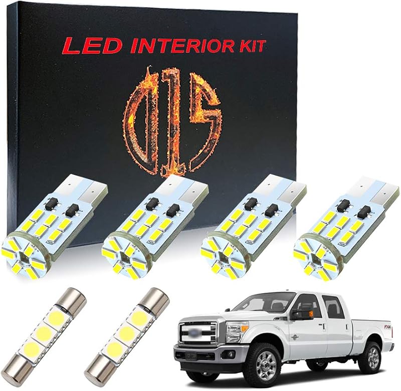 Kit de lâmpadas LED para iluminação interna D15 Lighting Ford F250 F350 1999 a 2016, 6000 K branco – 16 peças