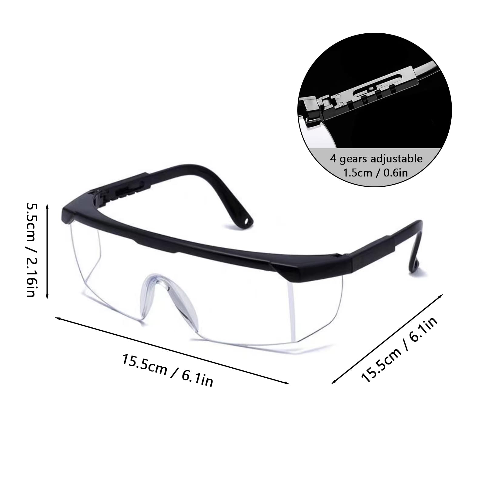 KALUROIL KAYLRE 8 PCS Occhiali di Sicurezza, Occhiali protettivi Trasparenti di Protezione, Occhiali di Protezione di Sicurezza, Occhiali di Sicurezza per Bambini Nerf Gun Battles(Nero)