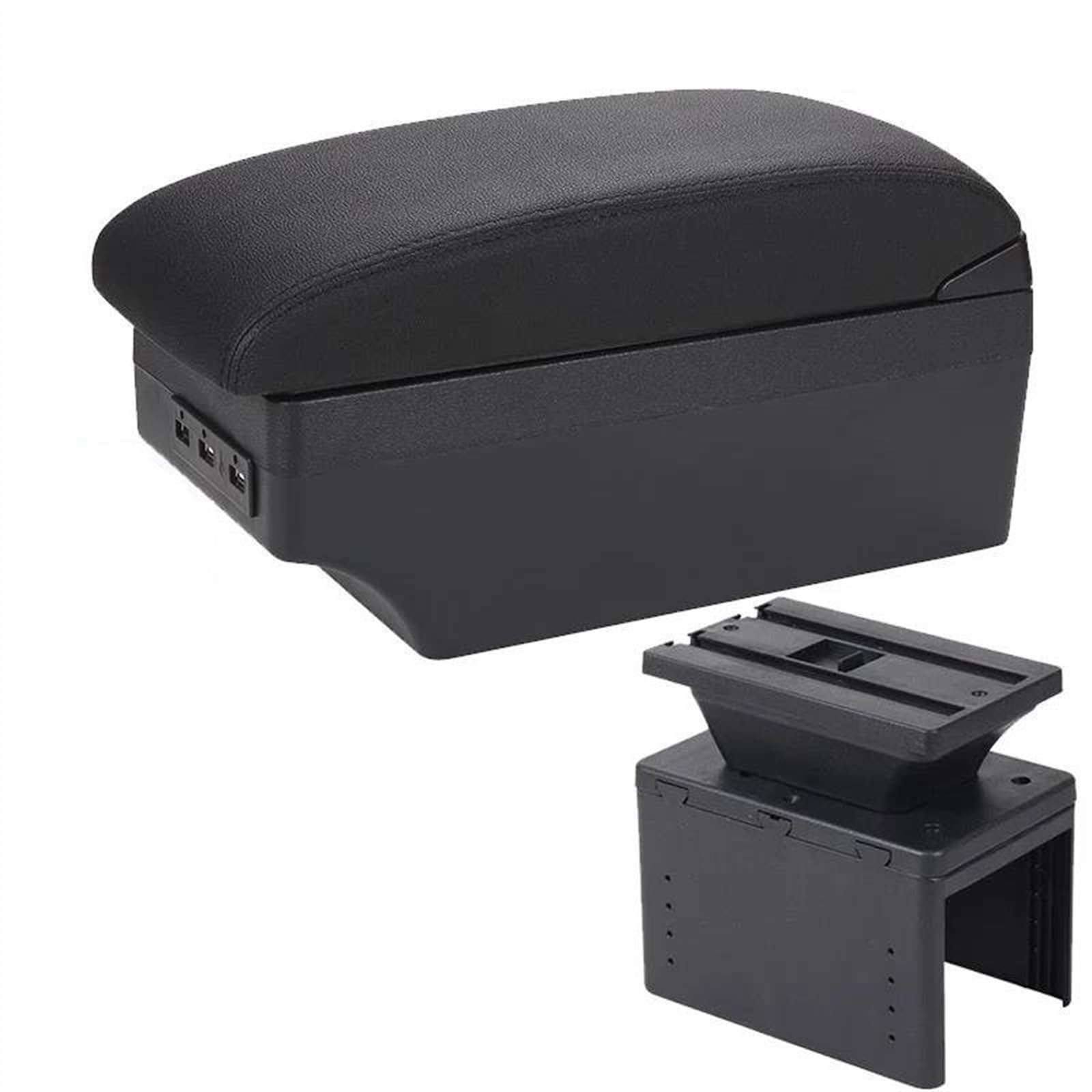 NOHEEU Car Interior Accessories Center Console Storage Box Multifunctional Armrest For Hyundai I20 2021 2022(A2 Black line 7USB)