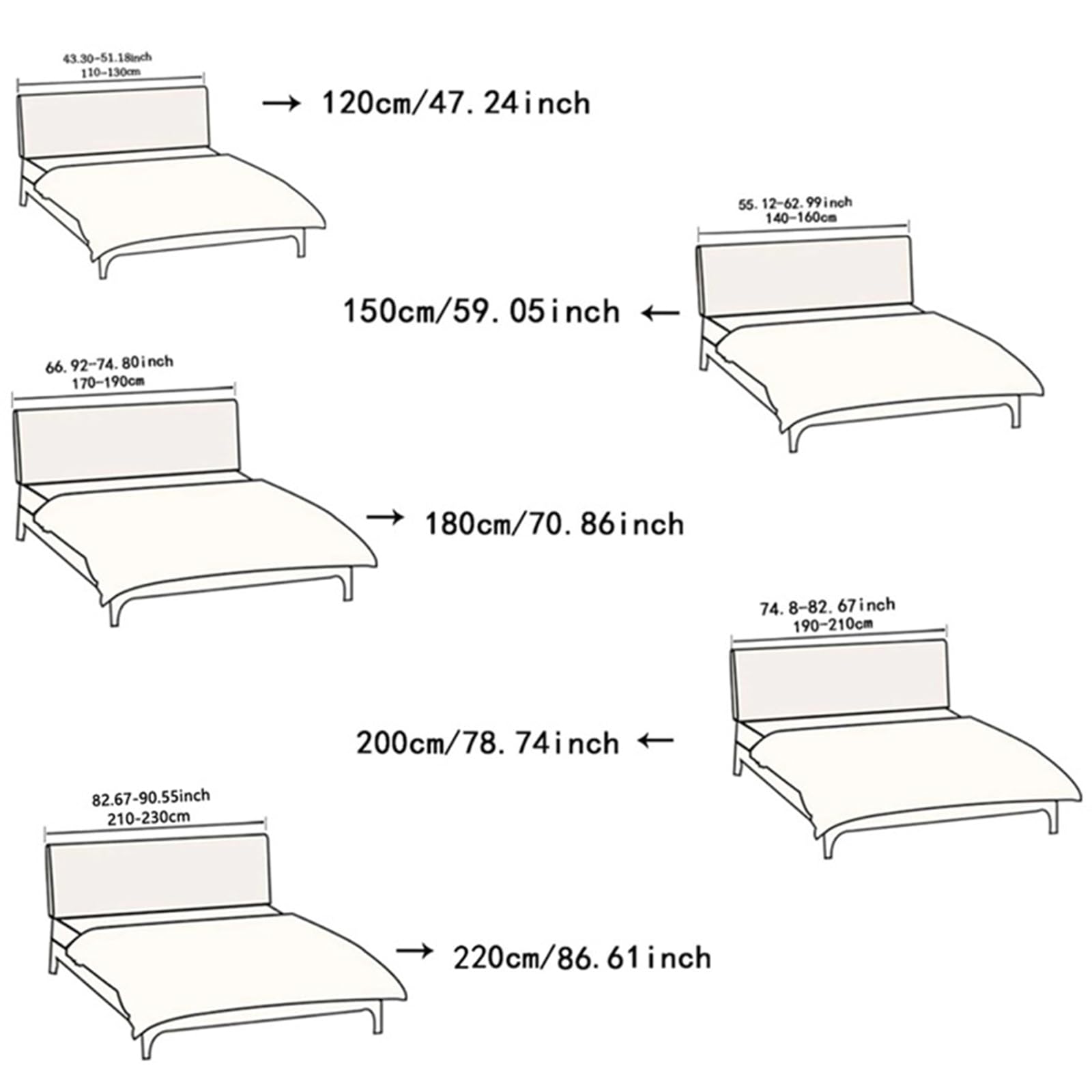 Elegante rivestimento protettivo per testiera per letto matrimoniale, matrimoniale, king size, rosa, 180 cm e arancione 220 cm, elegante fodera per letto, decorazione per la casa e rinnovamento della