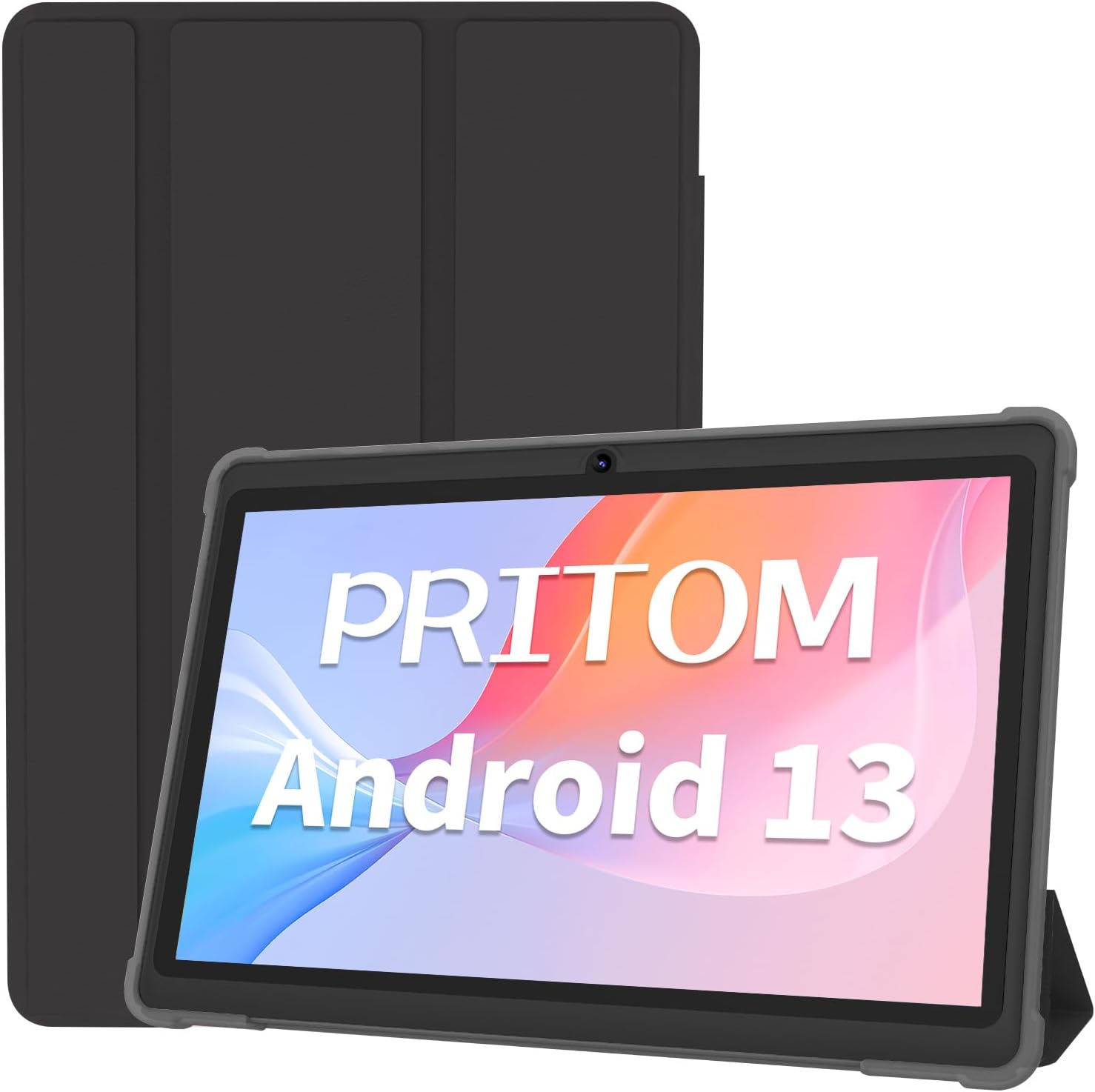 PRITOM 7 inch Android Tablet 32 GB, (Expandable 512GB),3500 Mah, Android 13,Tablet with Quad Core Processor, Bluetooth,Dual Camera,WiFi, Portable Tablets PC with Black Case