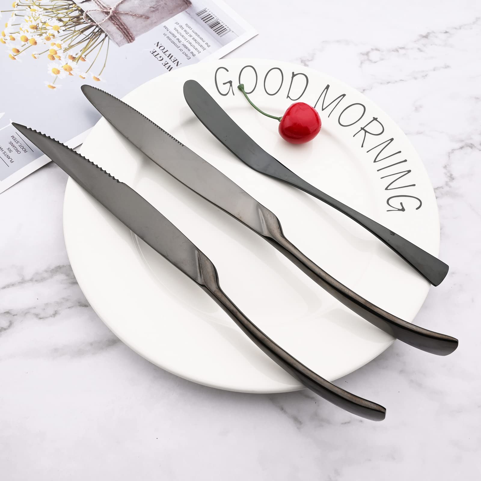 BRIIEC Stainless Steel Butter Knife, Set of 8, Butter Spreader, Breakfast Spreads,Cheese and Condiments, 7-inch