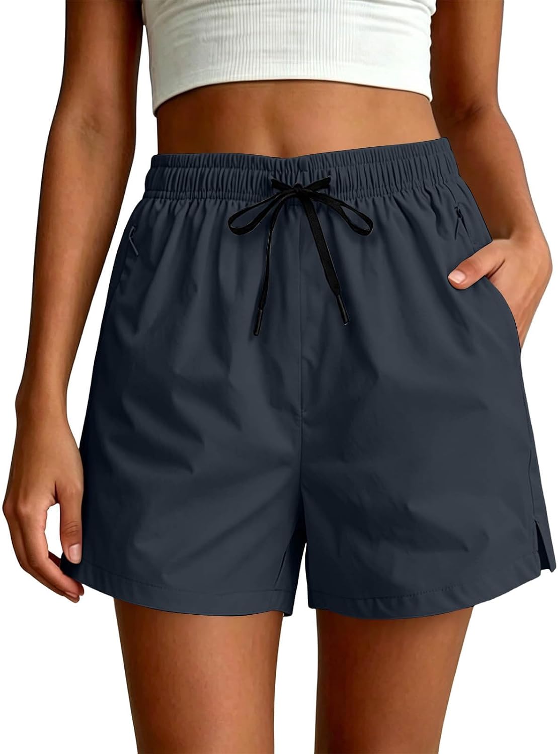 Women's Athletic Workout Shorts High Elastic Waisted Quick Dry Running Shorts with Pockets Gym Casual Summer Outfit