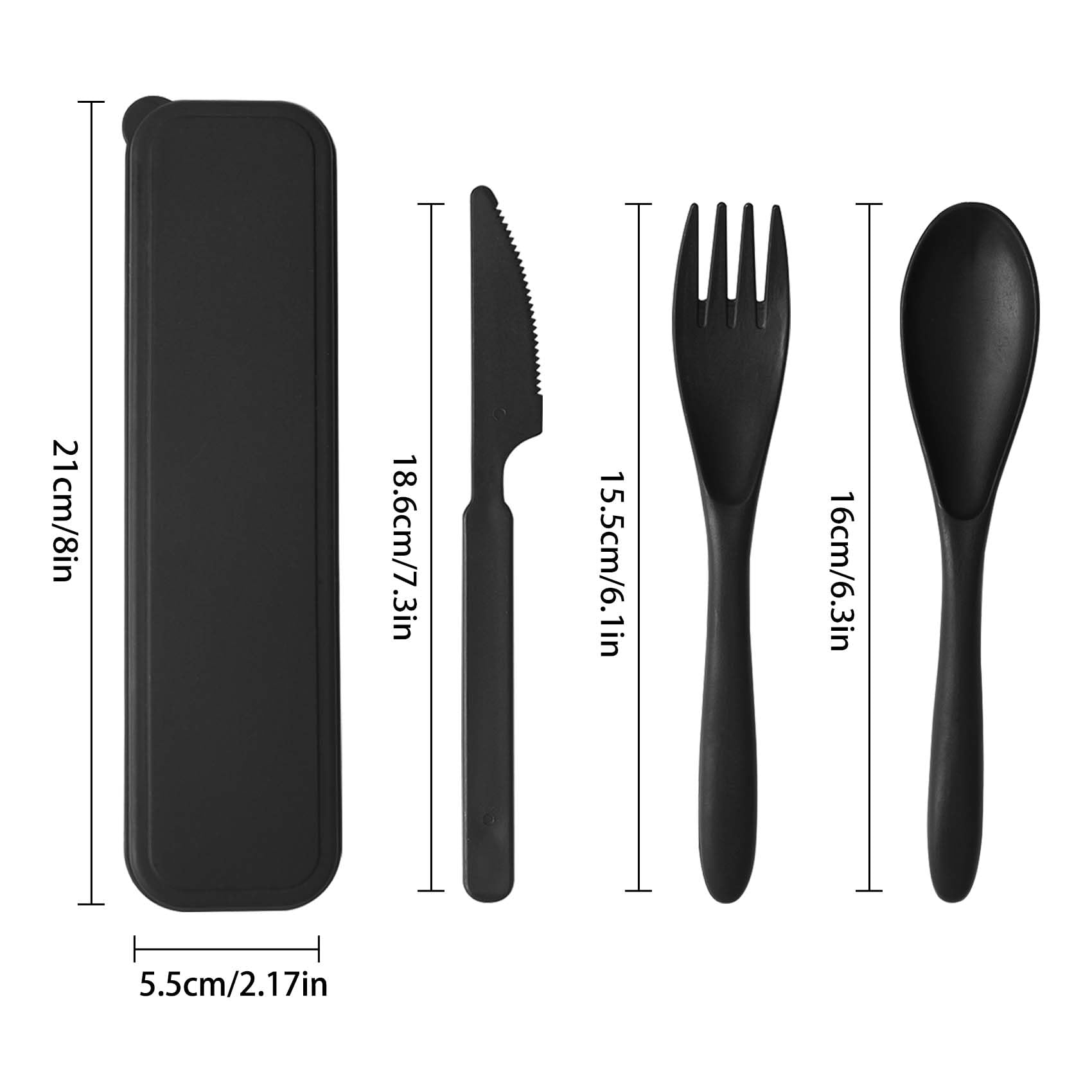 4x Wiederverwendbares Reisebesteck-Set Mit Etui – Praktisch Für Picknick, Camping & Office
