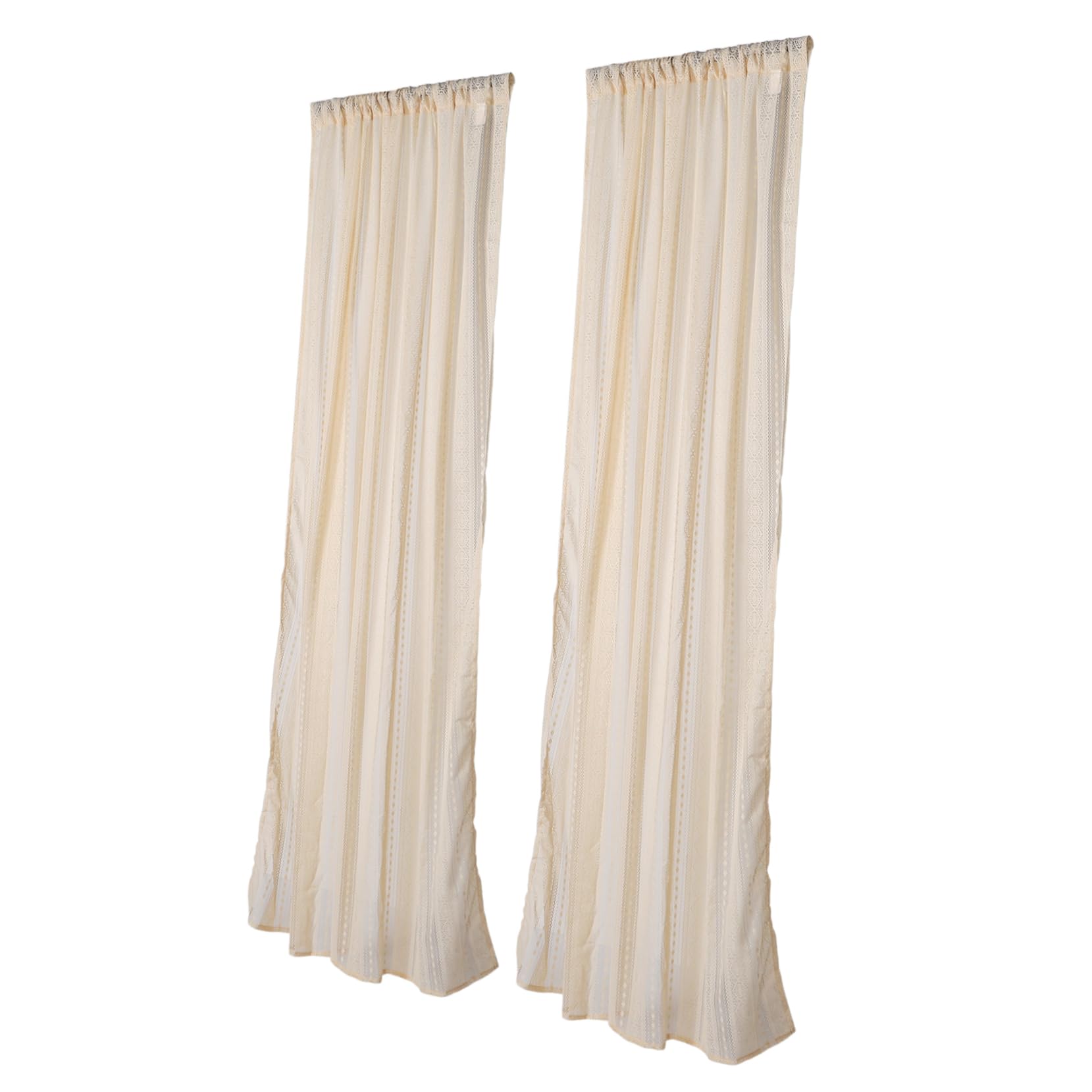 Rideaux transparents style ferme Mobestech en lot de 2 pièces pour salon et cuisine