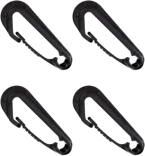 Miniatura 5 de Gancho elástico sin alas  Ganchos de cuerda de choque de 14 de pulgada negro resistente  Accesorios de camping y náutico (paquete de 25)