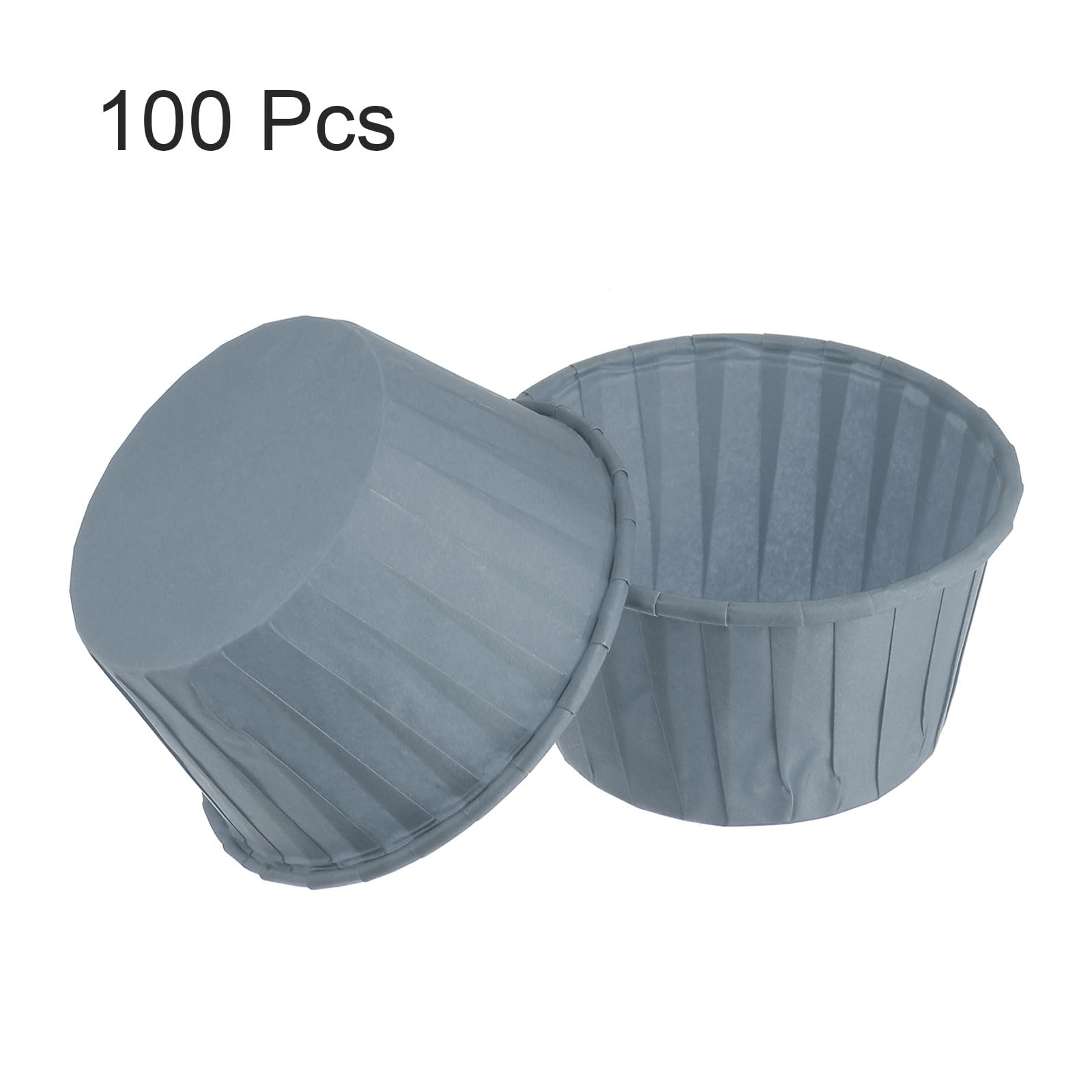 HARFINGTON 100 moldes para hornear cupcakes de tamaño estándar de 3.5 onzas, envoltorios de papel a prueba de grasa, desechables para bodas, cumpleaños, postres, Navidad, color gris y azul