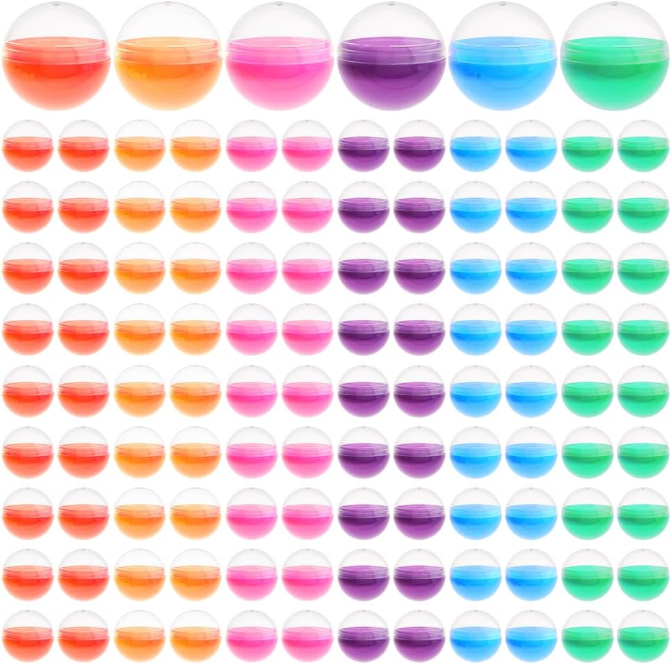 DICOSMETIC 150Pcs Gumball Vending Machine Capsules Empty Ball Plastic Containers 2 Inch Transparent Gumball Machines Balls for Candy Surprise Gifts Party Favors