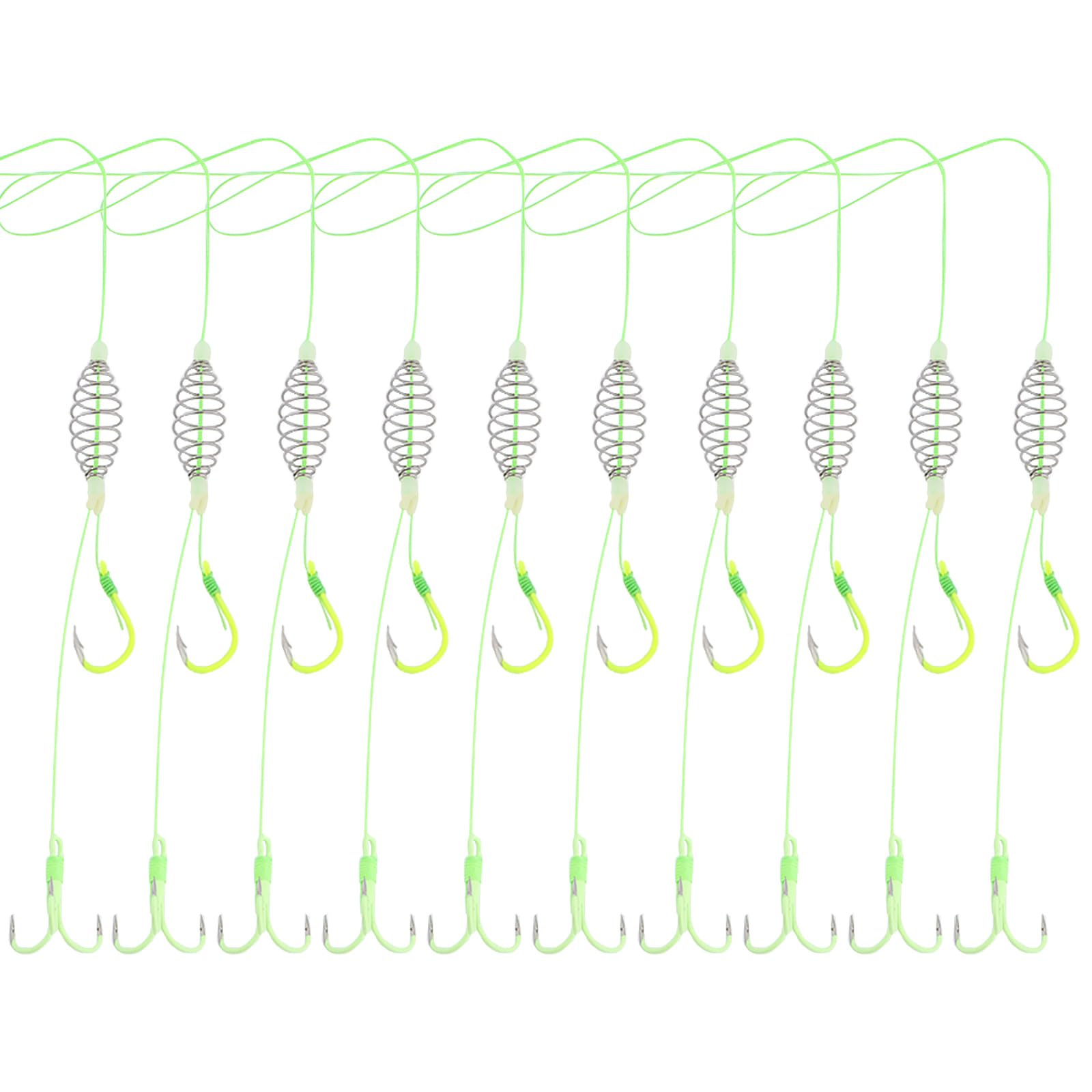 Briny River 10Pcs 12# Fishing Spring Feeder Hooks Bait Trap for Silver and Bighead Carp