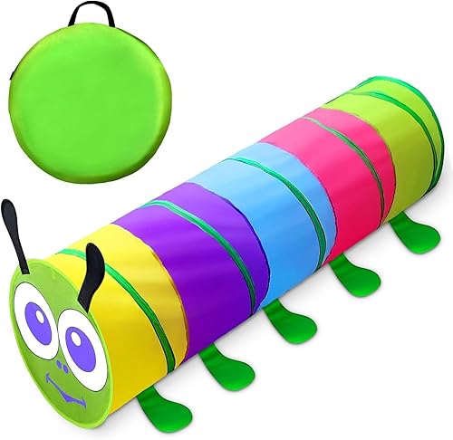 WER Tienda de campaña para niños túnel emergente para niños casa de juego para niños y niñas tubo de juguete para gatear al aire libre e interior