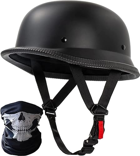 Casco de motocicleta de estilo alemán vintage, casco delgado para adultos, hombres y mujeres, novedoso casco de media cara aprobado por DOT, casco