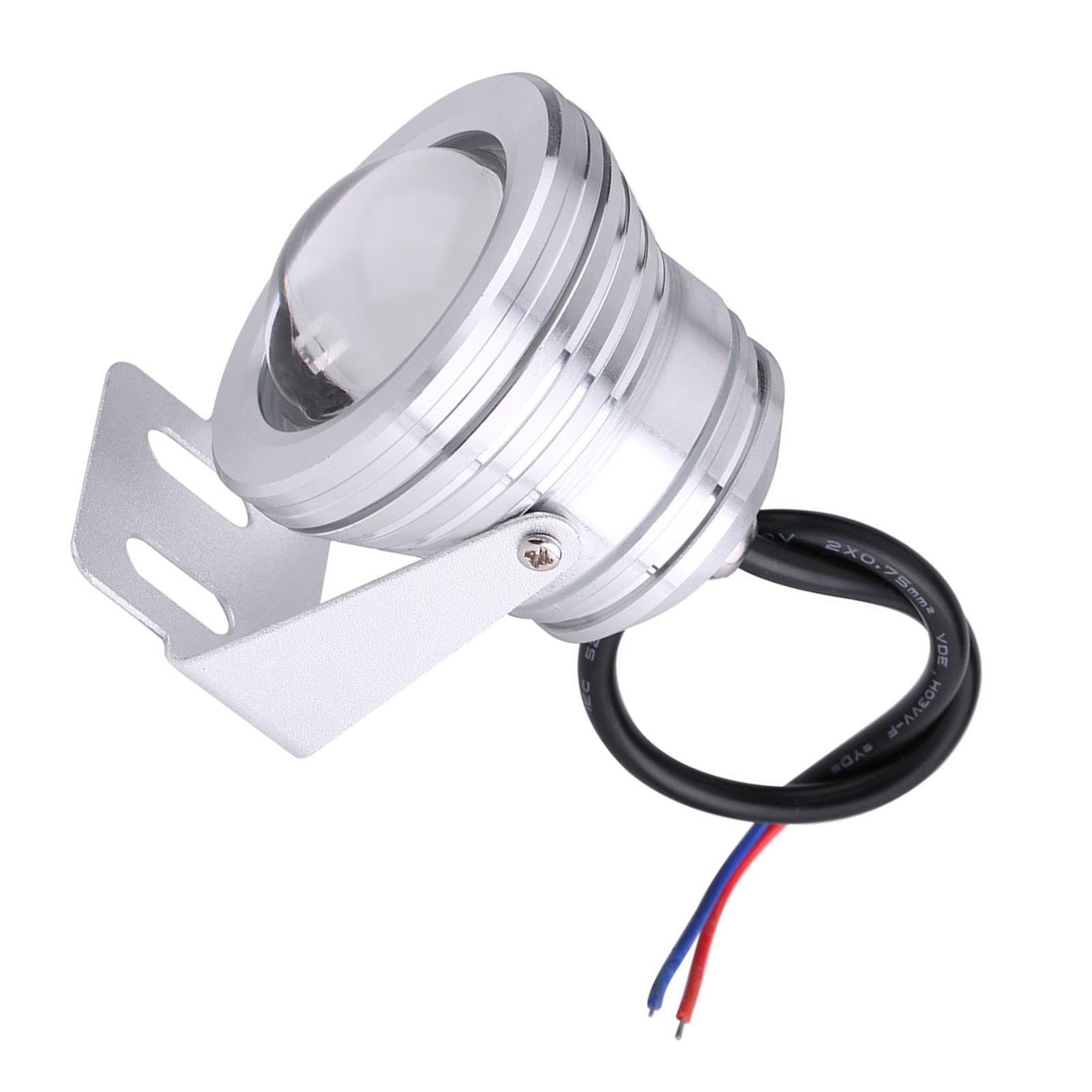 Cocoarm 10W 12V Marine Lampe Bootslampe Yachtlampe RGB LED Scheinwerfer Regenfest IP65 mit Fernbedienung für Aquarium Brunnen Teich (Silberne Muschel)