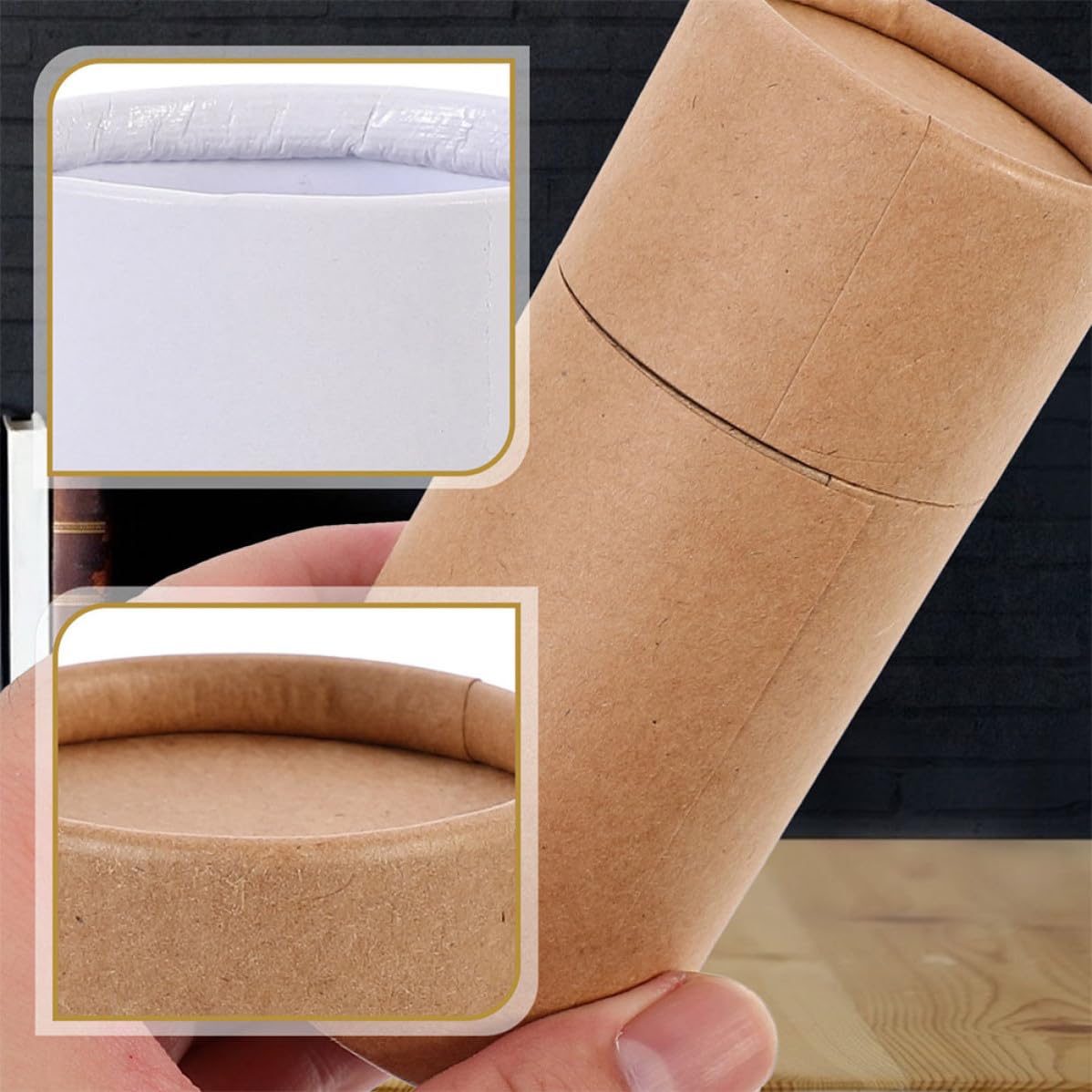 Scatole Regalo Cilindriche in Carta Kraft per Oli Essenziali e Tè 8 Pezzi Confezione Pratica e Ecologica per Conservazione e Imballaggio
