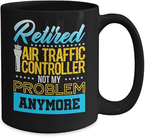 Miniatura 2 de Curious Graphix Taza de café de regalo para controlador de tráfico aéreo retirado, taza segura para lavavajillas y microondas de larga duración