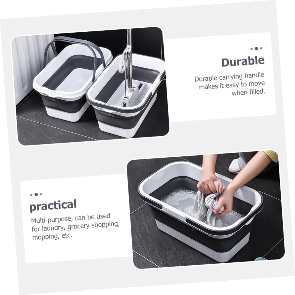 Secchio Pieghevole Portatile in PP e TPE con Manico Ergonomico e Antiruggine per Pulizia Casa Bagno e Campeggio Design Compatto e Robusto per Trasporto Facile