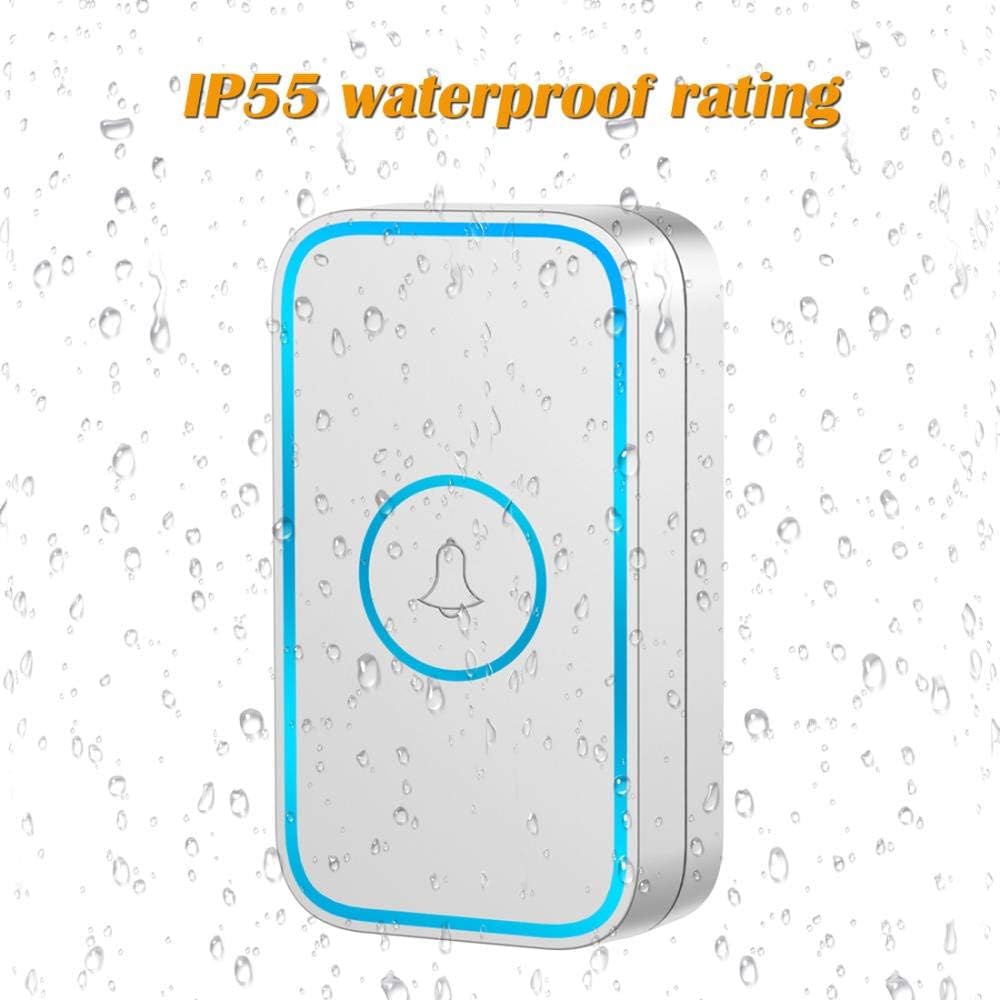 Genérico Timbre Inalámbrico, Resistente Al Agua Ip55, Alcance Remoto De 300 Metros, 60 Tonos De Llamada, Receptor Enchufable