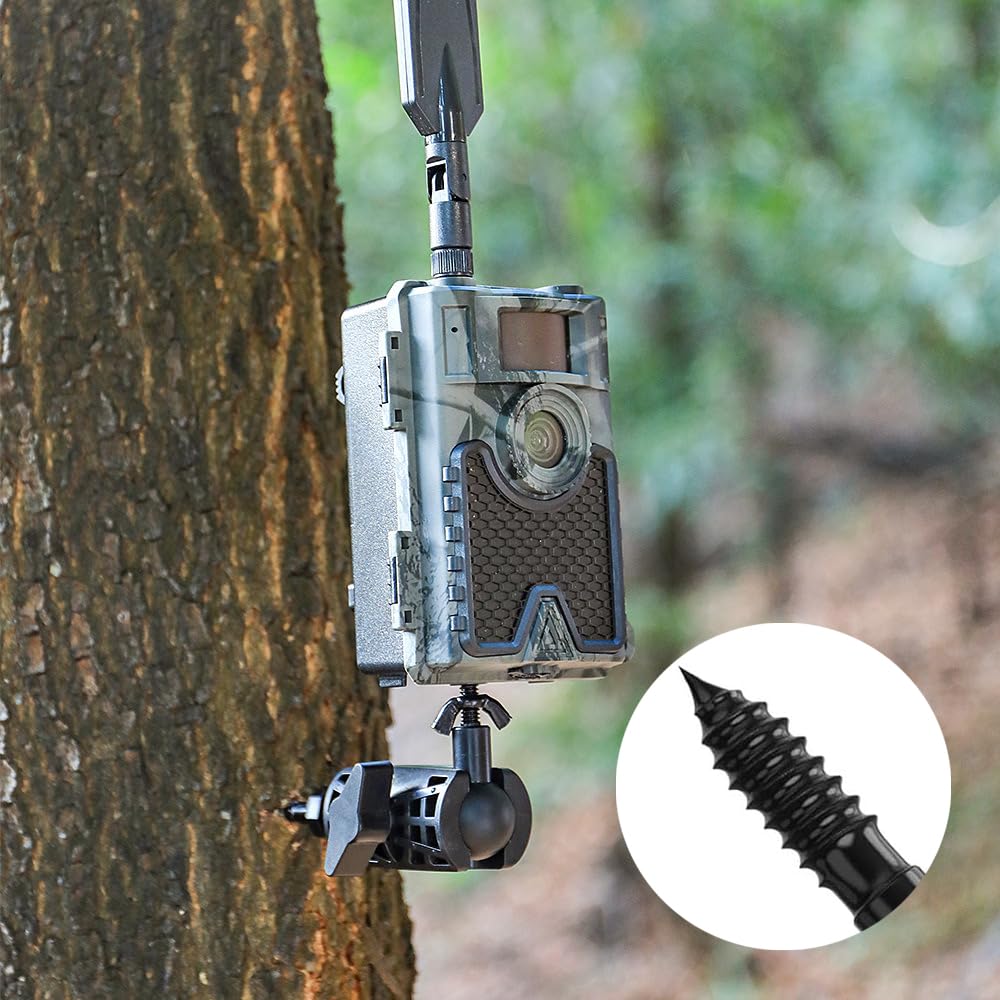 Soportes de Cámara de Caza, Soporte para Cámara de Trail con 360° / Conexión de Tornillo Universal Ajustable de 1/4 a 20 (6mm) para arbol, Caza y Cámara de Vigilancia