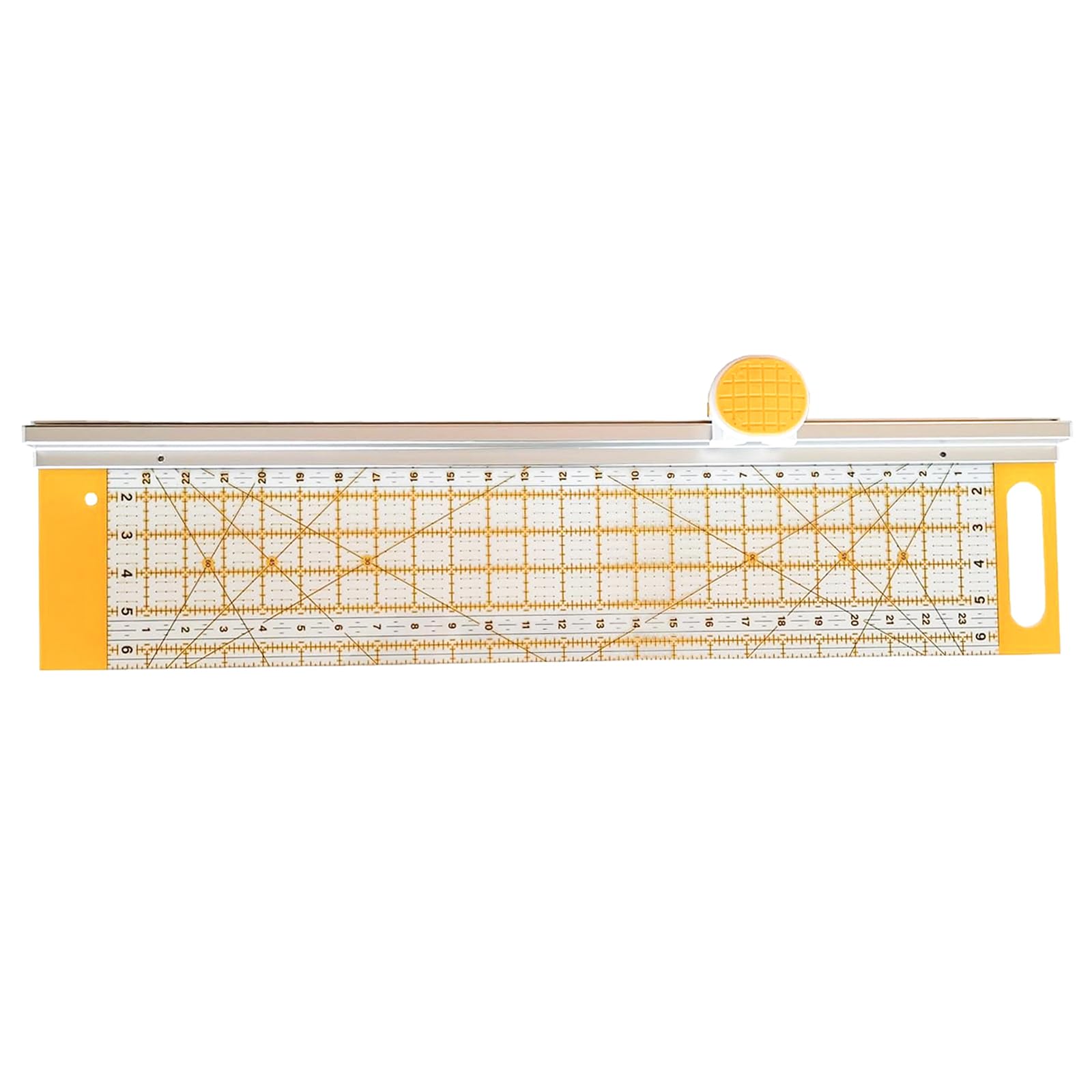 Bequilter 24"L x 6"W Rotary Cutter and Ruler Combo with 2Pcs Extra Blades, Fabric Cutter with Ergonomic Handle for Easy Fabric Cutting