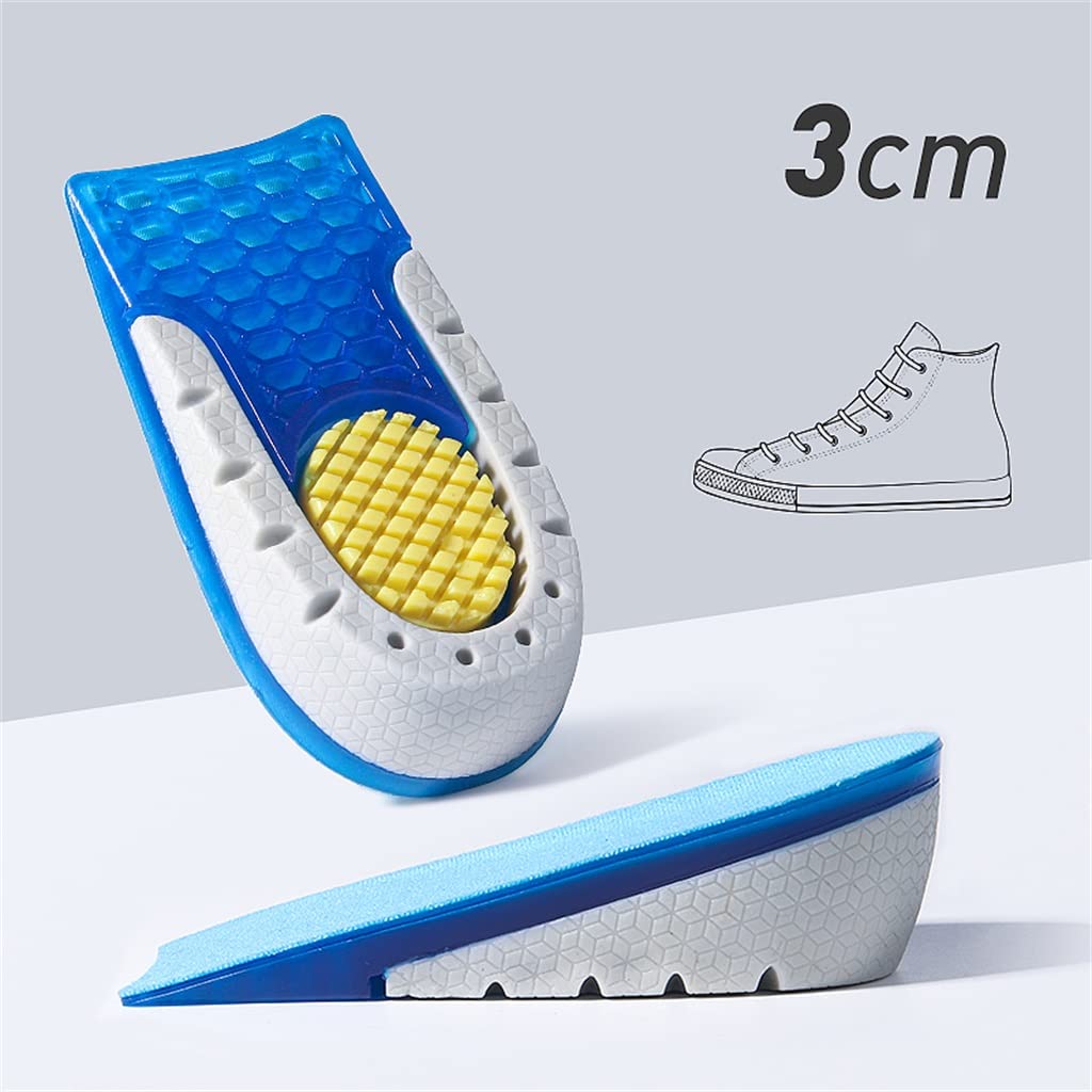 Plantilla de Aumento de Altura, Gel de Silicona TPE, Aumento de Altura, Media Almohadilla for Zapatos, Comodidad Suave, Suela de talón de Crecimiento Interno(3CM)