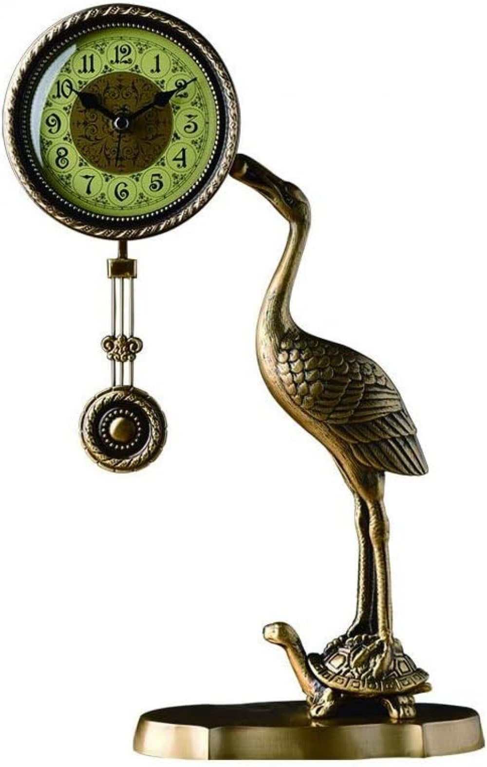 ERoomQ Retro Desk Clock Creative Retro Pendulum Clock/16.5 Inch Grandfather Clock/Living Room, Corridor Place Clock, Metal Mantel Clock, for Gifts Chic Home Decor