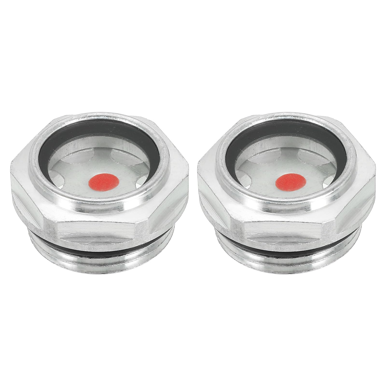 PATIKIL Air Compressor Oil Sight Glass, 2 Pack M30x2 Male Thread Aluminum Alloy Oil Liquid Level Gauge Air Compressor Parts with O-ring