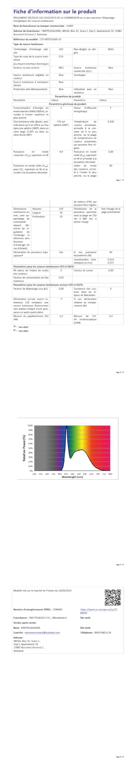 Ampoules LED E14 variables 4W commande double Bluetooth et télécommande blanc réglable lot de 3 - 15