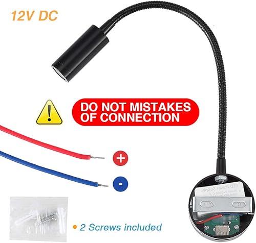 Miniatura 5 de Luz de lectura regulable para autocaravana con puerto de carga USB, luces interiores de 12 V CC, accesorios de luz LED flexibles, diseñado para