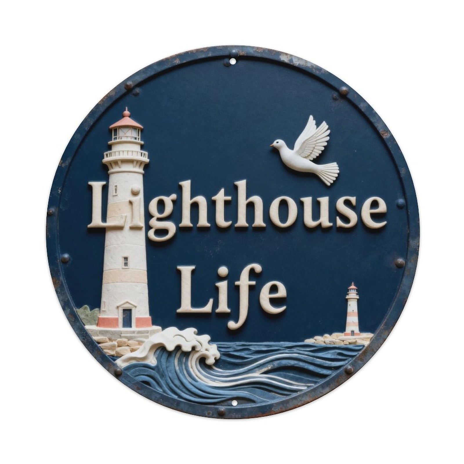 Lighthouse Life Metal Tin Sign Plaque