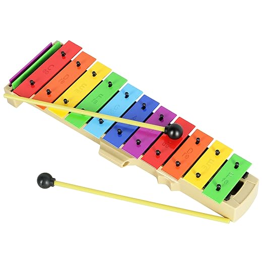 EASTROCK 11 Note Xylophone with Two Semitones Colorful Xylophone Musical Instrument Multiple Tonal Pieces in C Major G majo and D Major