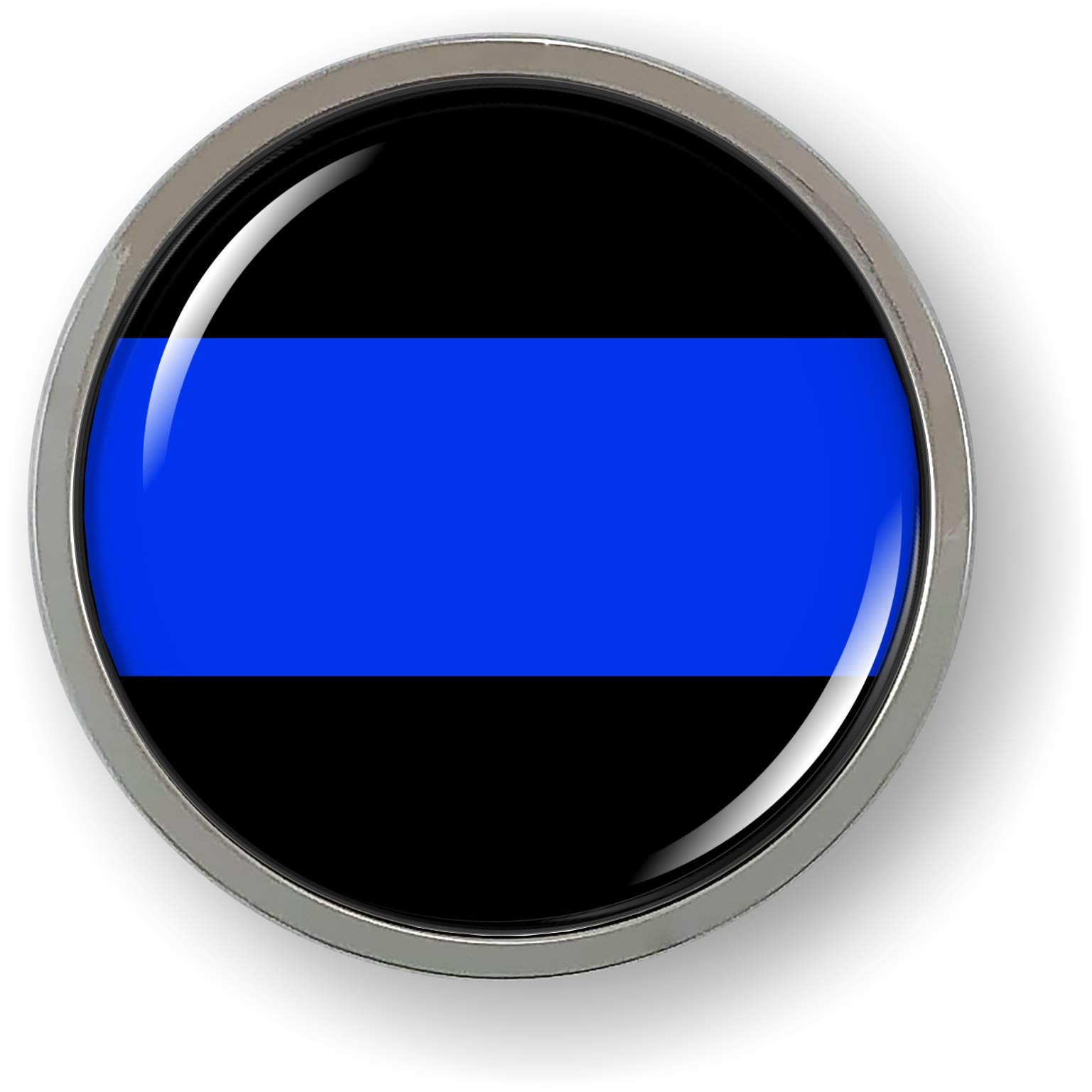 BestLicensePlateFrames Thin Blue LINE 3D Domed CAR Emblem Badge Sticker Round - Picture 2 of 18