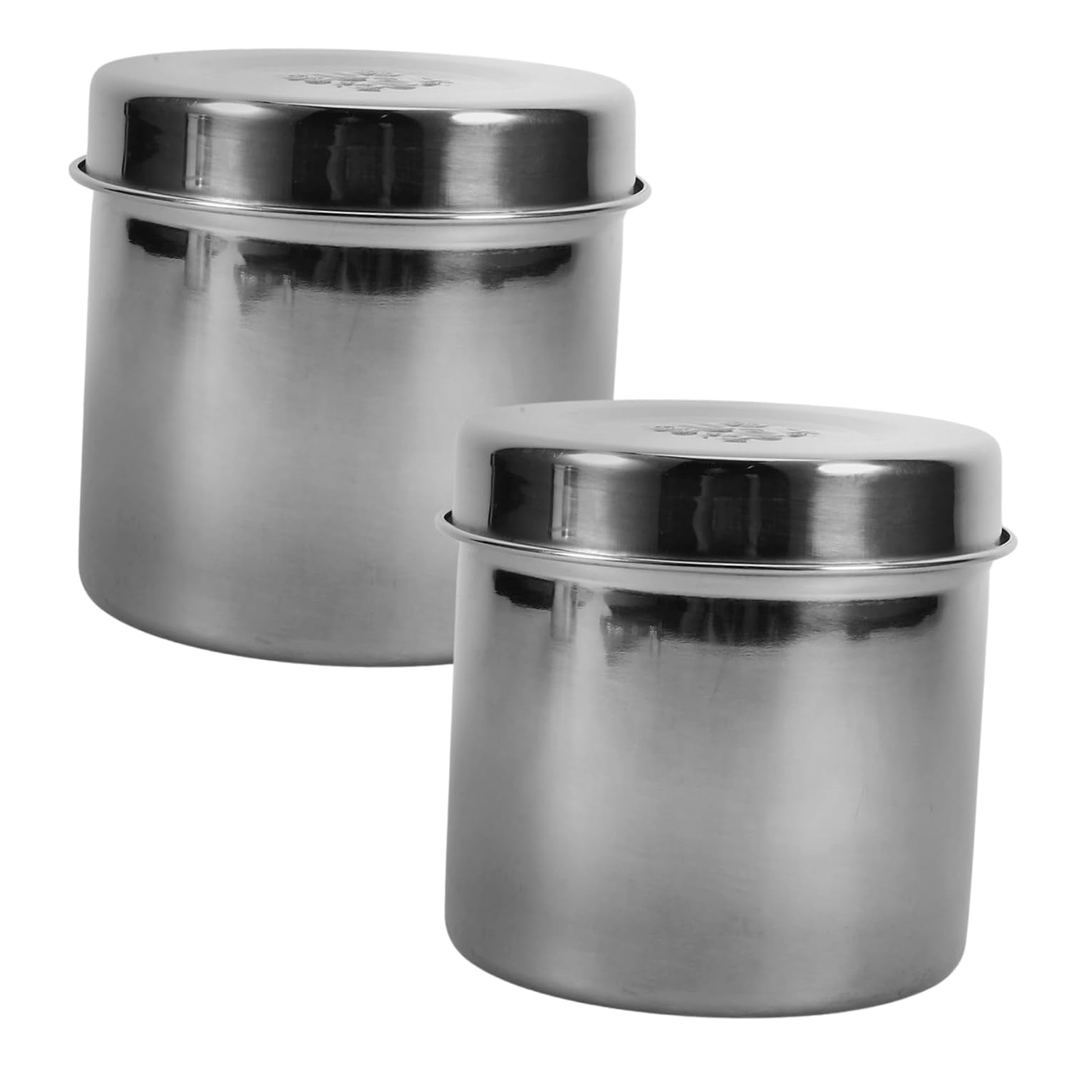FOMIYES Cotton Balls 2PCS Stainless Steel Jars Iodophor Gauze Container Dressing Jar Creams Cosmetics Samples Canisters for Hospital Home Stainless Steel Flour Container
