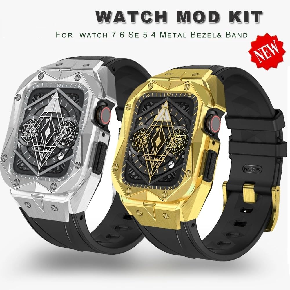 SAAWEE Kit de modification de boîtier de montre en caoutchouc, pour Apple Watch Series 9/8/7/SE/6 5/4/45 mm/44 mm, 40MM, Agate