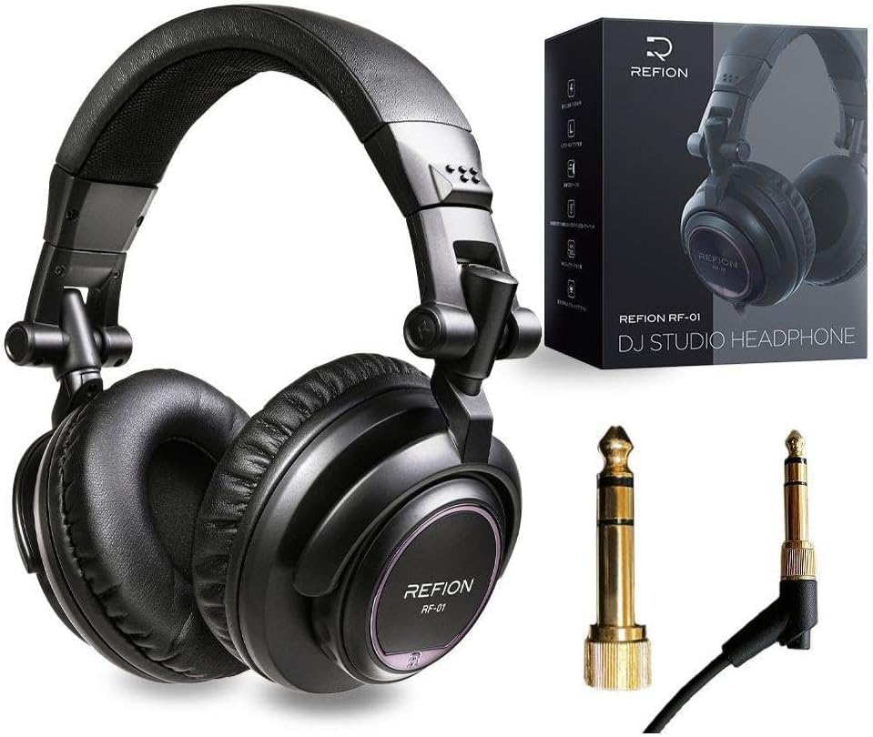 ❤DJヘッドホンならではの驚愕の超高音質♪❤日本製イヤーパッド✨ヘッドセット REFION RF-01 DJヘッドホン 有線 オーバーイヤー